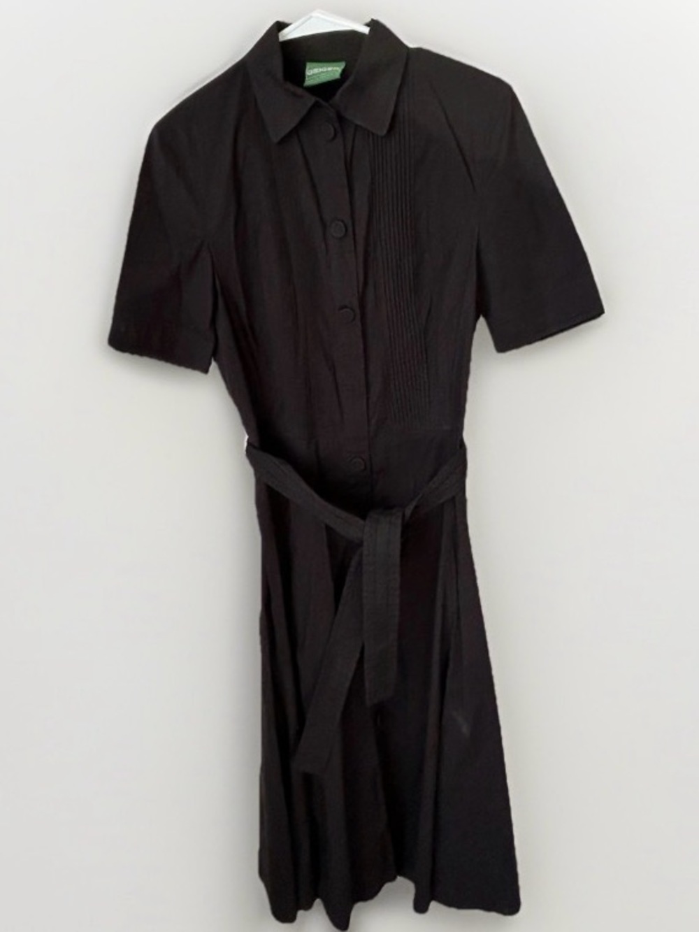 VTG Geiger of Austria Black Pintuck Pleated Shirt Dress Size 38 (US 8) Capsule